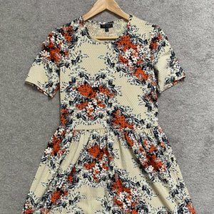 Topshop Tan and Orange Floral Dress Size 4